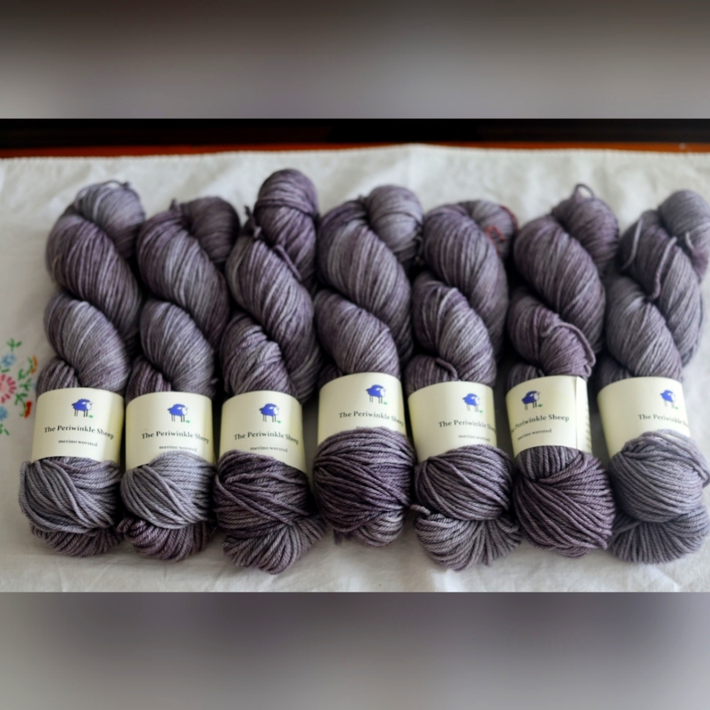 The Periwinkle Sheep Merino Worsted 7 skeins